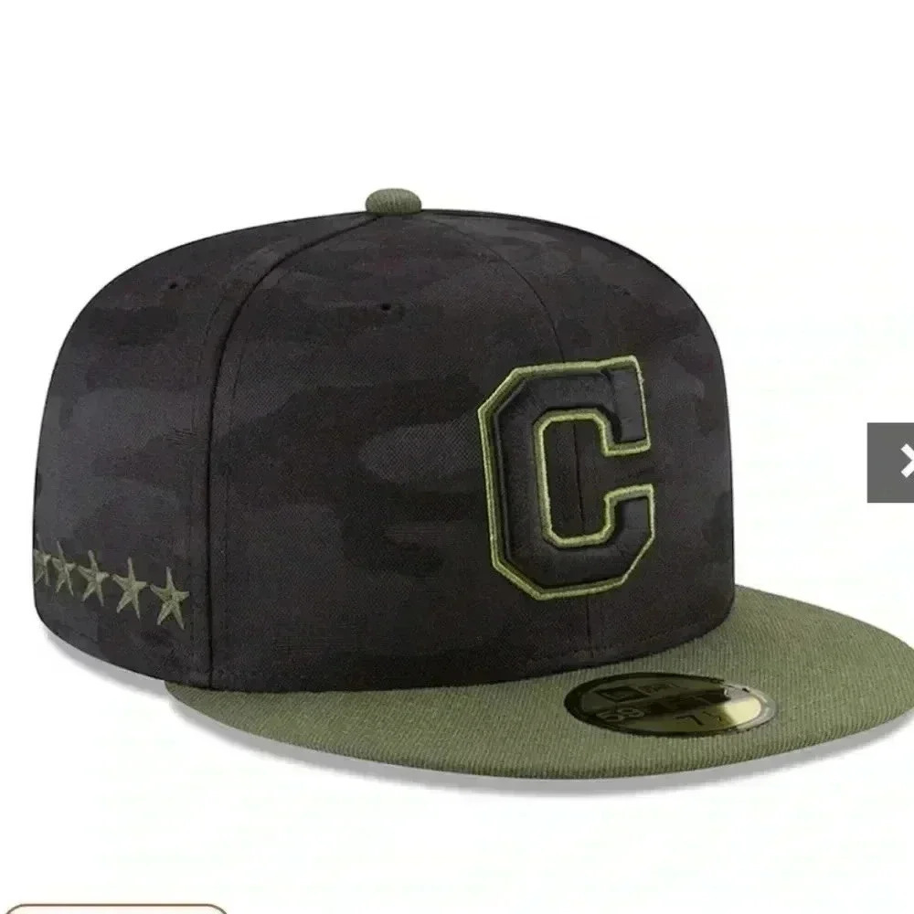 Cleveland Indians New Era 2018 Memorial Day On-Field 7 1/2  Fitted Hat - Black